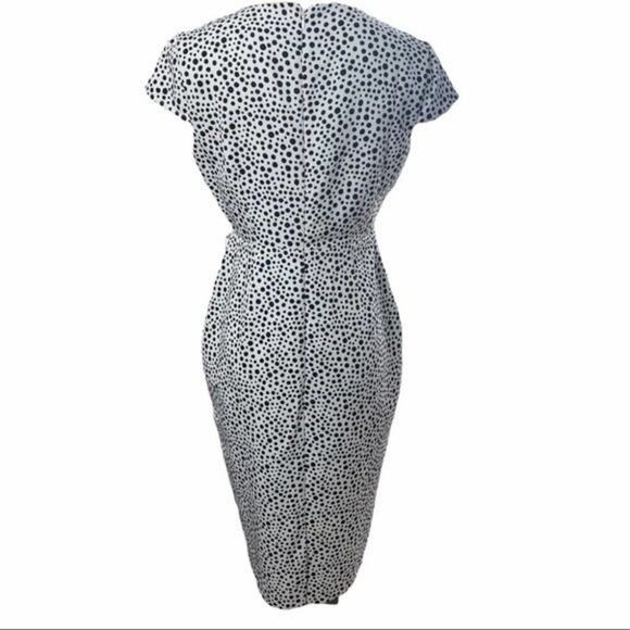Alexia Admor Cocktail Career Dress, Black & White Polka Dots, Wedding Guest 8 - Picture 6 of 10